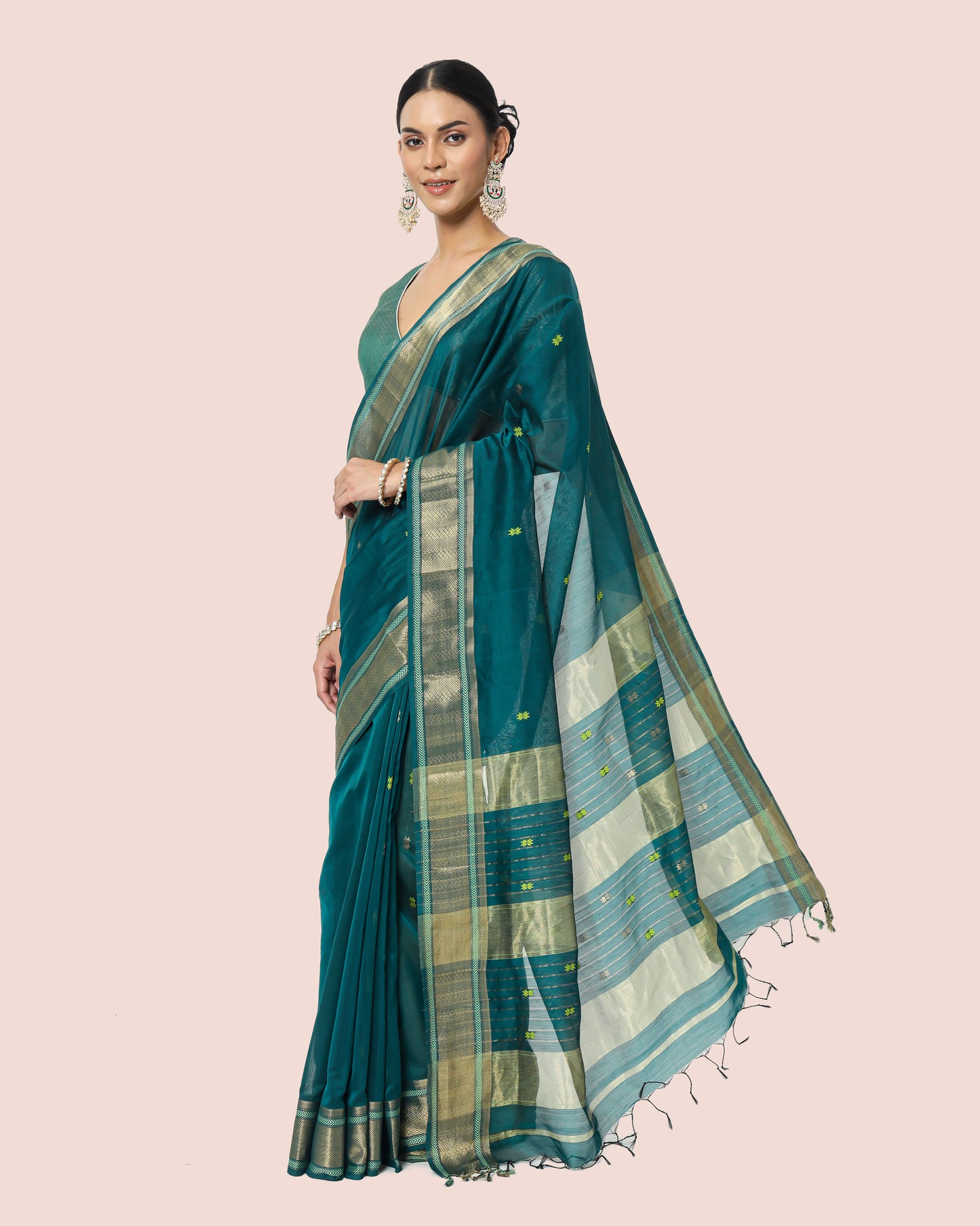 Rama Green Maheshwari Saree