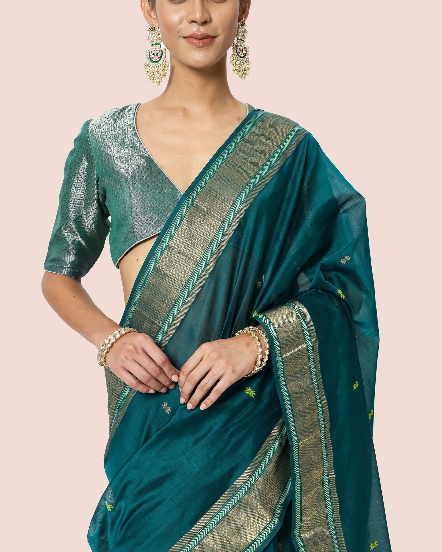 Rama Green Maheshwari Saree