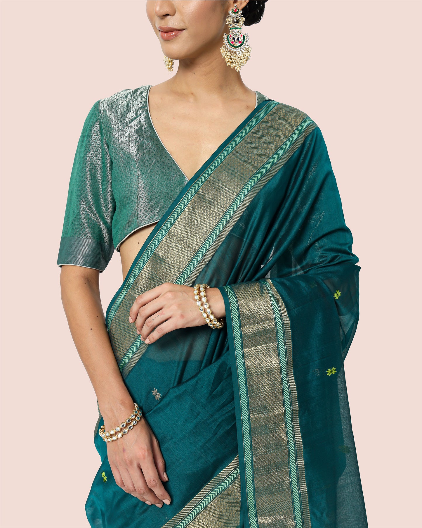 Rama Green Maheshwari Saree