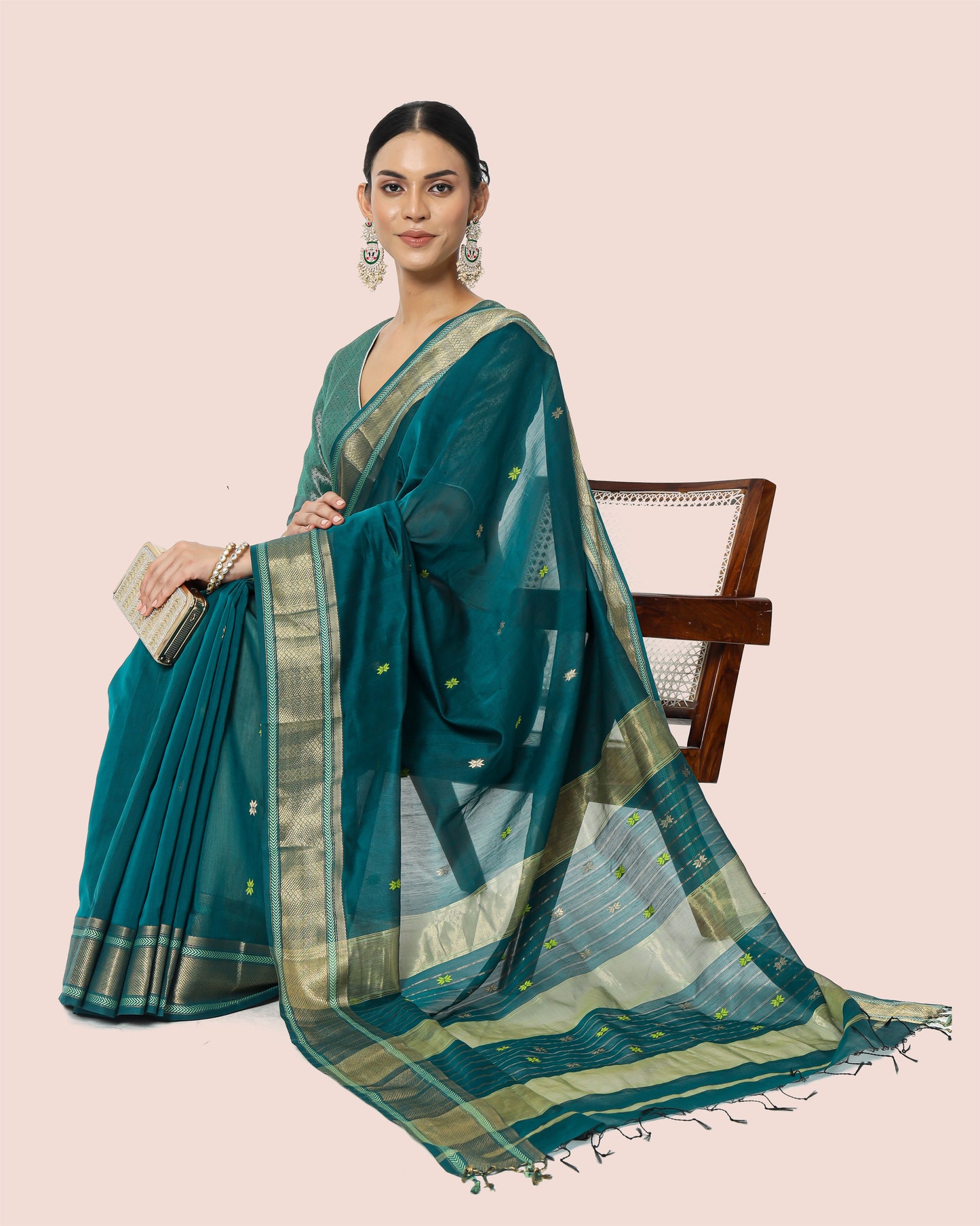 Rama Green Maheshwari Saree