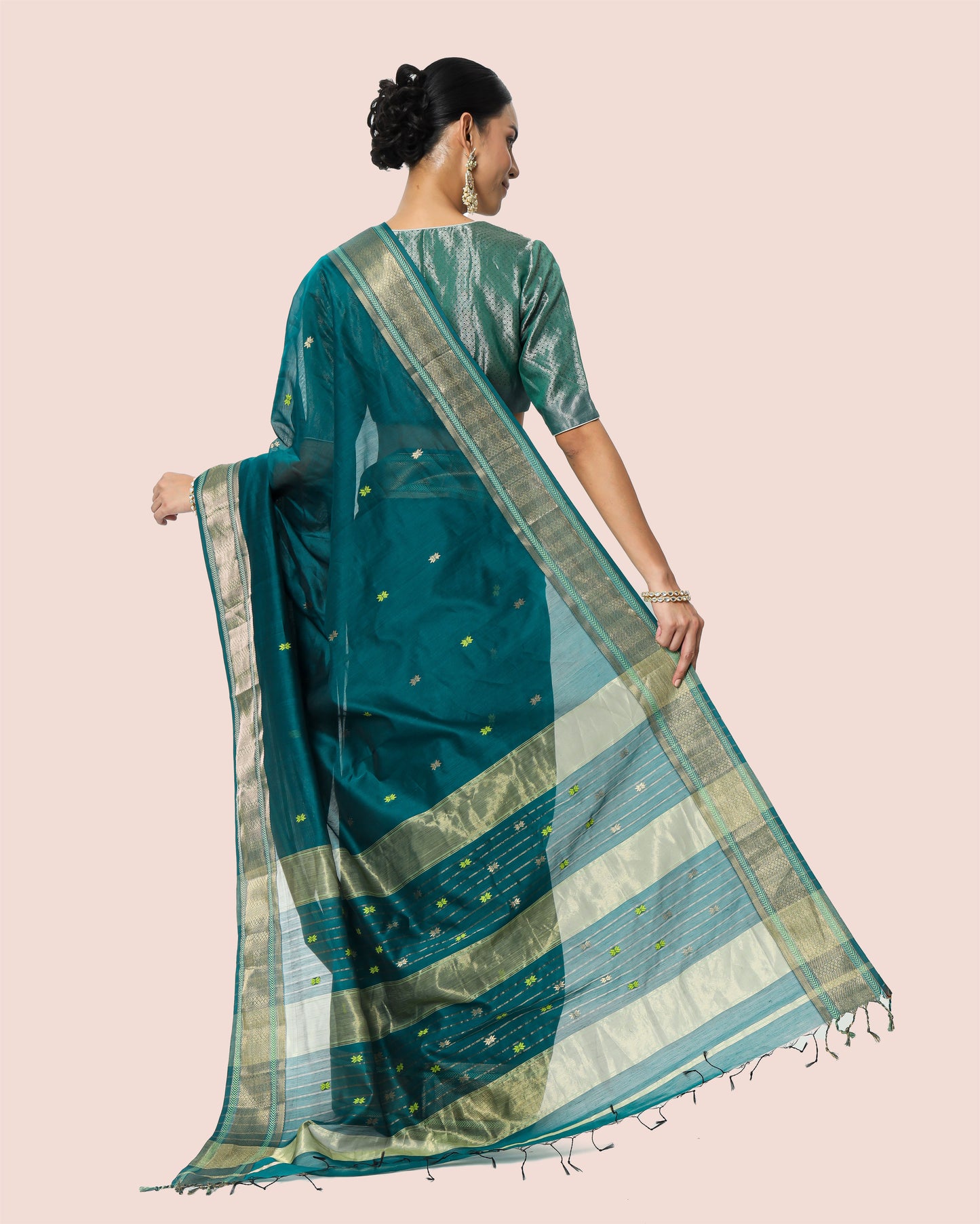 Rama Green Maheshwari Saree