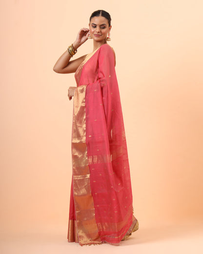 Peace Maheshwari Handwoven Jari Pallu