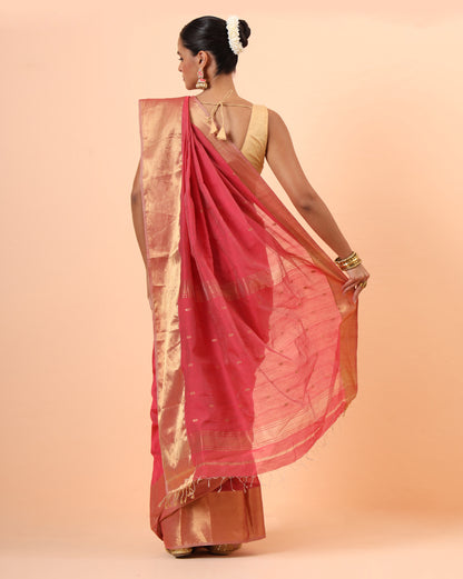 Peace Maheshwari Handwoven Jari Pallu